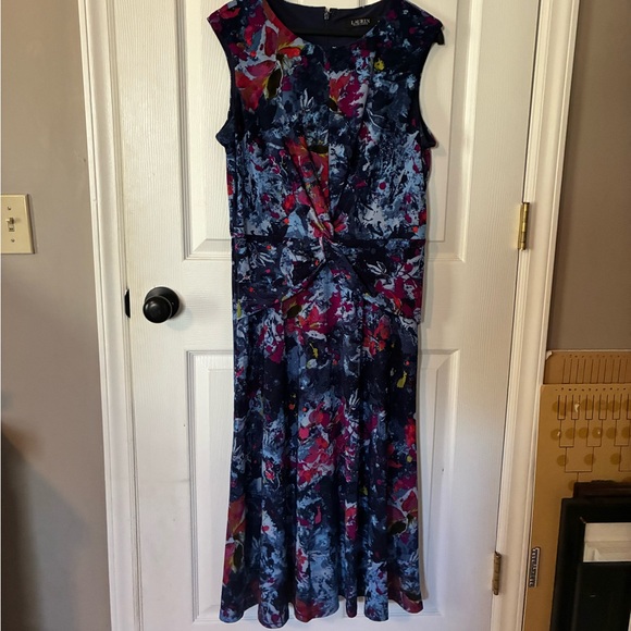 EUC Ralph Lauren Print Twist-Front Jersey Dress Sz 12 - Picture 5 of 6